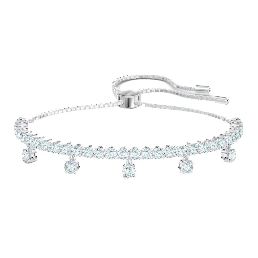 Kristal Taşlı Gümüş Su Yolu Bileklik  Taşlı (Altın Kaplama)